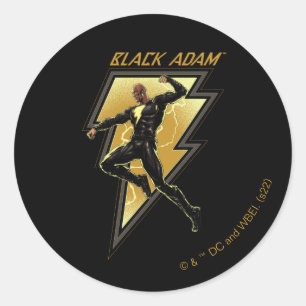 Sticker Rond Black Adam Lightning Bolt Illustration du caractèr