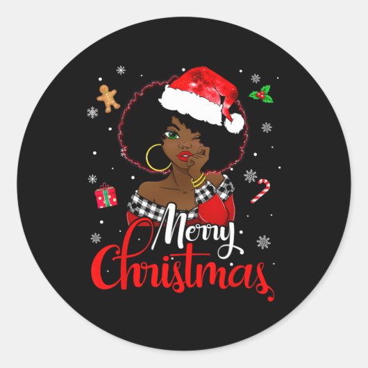Sticker Rond black african girl american melanin (Devant)