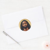 Sticker Rond Black African Jésus Christ Art religieux (Enveloppe)