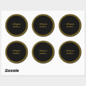 Sticker Rond Black and Gold Elegance, Customize, (Feuille)