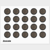 Sticker Rond Black and Gold Laurels D20 Dice (Feuille)