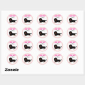 Sticker Rond Black and Tan Long Haired Dachshund 1 (Feuille)