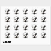 Sticker Rond Black and White Axolotday Party Personnaliser (Feuille)