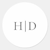Sticker Rond Black and White Elegant Classic Wedding (Devant)