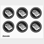 Sticker Rond Black and White Fuzz (Feuille)
