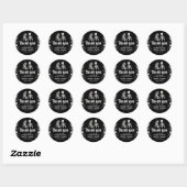 Sticker Rond Black and White Gothic Halloween Skeleton Wedding (Feuille)