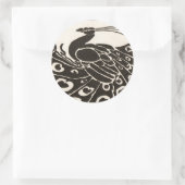 STICKER ROND BLACK AND WHITE PEACOCK (Sac)