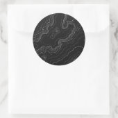Sticker Rond Black and white topographiy map (Sac)