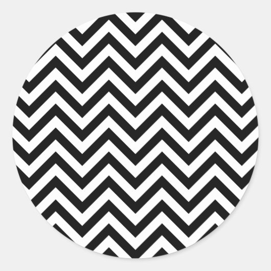 Sticker Rond Black and White Zigzag (Devant)