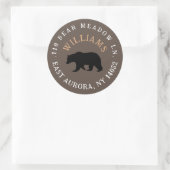 Sticker Rond Black Bear Round Russe Adresse de retour Label (Sac)
