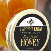 Black Bee Honey Nom de la ferme Apiary Logo Jaune