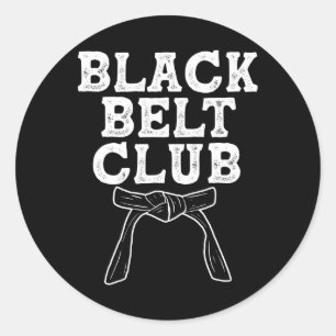 Sticker Rond Black Belt Club - Karate Taekwondo Kung Fu Jiu Jit