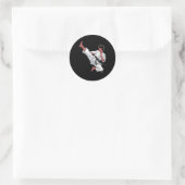 Sticker Rond Black Belt Karate Fighter (Sac)
