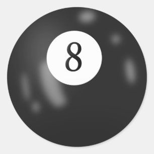 Sticker Rond Black Billiard Huit Bal