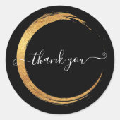 Sticker Rond Black Blanc Merci Or Cadre moderne (Devant)