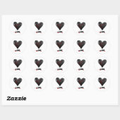 Sticker Rond Black Bleeding Cut Open Broken Heart Goth Valentin (Feuille)