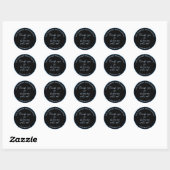 Sticker Rond Black & blue foil merci d'acheter avec nous (Feuille)
