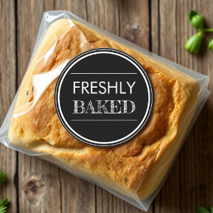 Sticker Rond Black Boulangerie de pain frais