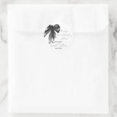 Sticker Rond Black Bow Coquette Script Sweet 16 Thank You (Sac)