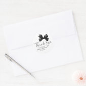 Sticker Rond Black Bow Favors Bridal Shower Thank You  (Enveloppe)