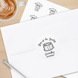 Sticker Rond Black Bow Tying Up Her Twenties 30th Birthday