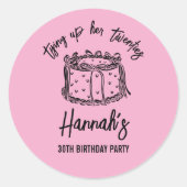 Sticker Rond Black Bow Tying Up Her Twenties 30th Birthday (Devant)
