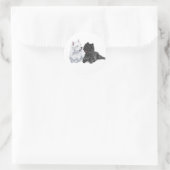 Sticker Rond Black Cairn et West Highland Terriers (Sac)