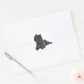 Sticker Rond Black Cairn Terrier (Enveloppe)