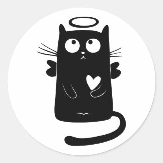 STICKER ROND BLACK CAT