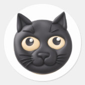 Sticker Rond Black Cat 3D Inspiré (Devant)