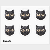Sticker Rond Black Cat 3D Inspiré (Feuille)