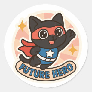 Sticker Rond black cat le futur héros