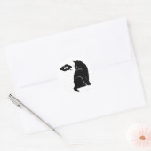 Sticker Rond Black Cat Says No - Funny Cat Lover Gift (Enveloppe)