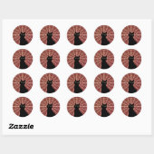 Sticker Rond Black Cat & Spider Web (Feuille)