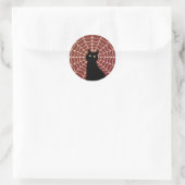 Sticker Rond Black Cat & Spider Web (Sac)
