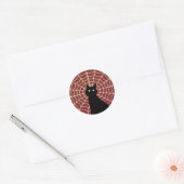 Sticker Rond Black Cat & Spider Web (Enveloppe)