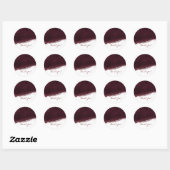 Sticker Rond Black Cherry Aquarelle Or Moderne Elégant Faveur (Feuille)