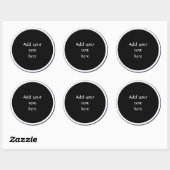 Sticker Rond Black circle with white circle frame TEMPLATE,  (Feuille)