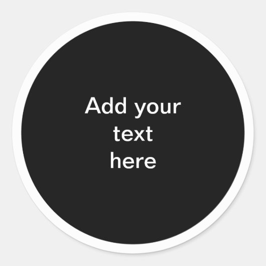 Sticker Rond Black circle with white circle frame TEMPLATE,  (Devant)