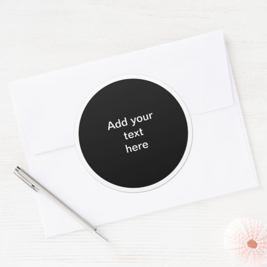 Sticker Rond Black circle with white circle frame TEMPLATE,  (Enveloppe)