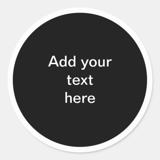 Sticker Rond Black circle with white circle TEMPLATE, (Devant)