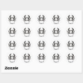 Sticker Rond Black Crab (Feuille)
