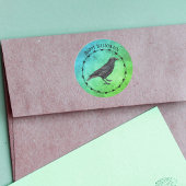 Sticker Rond Black Crow Circle Black Barbed Wire Bleu Vert