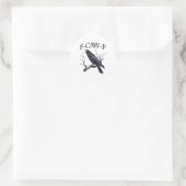 Sticker Rond Black Crow, F-caw-f Funny Black Bird (Sac)