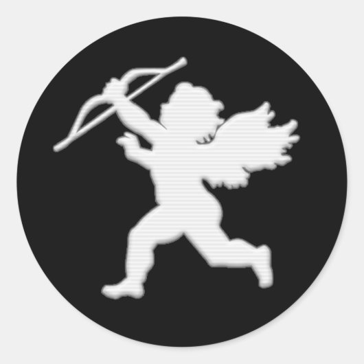 Sticker Rond Black Cupid Cameo (Devant)