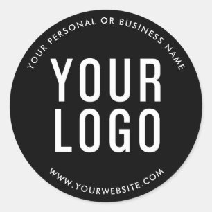Sticker Rond Black Custom Business Logo Company