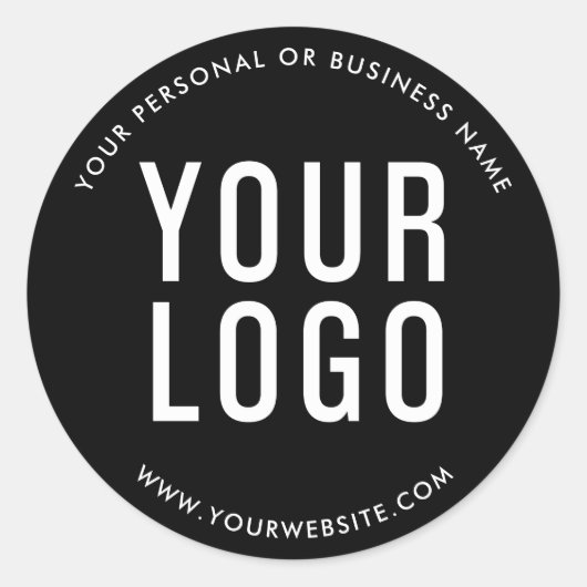 Sticker Rond Black Custom Business Logo Company (Devant)