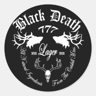 Sticker Rond Black Death 777 - Catskill Mountain Lager