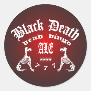 Sticker Rond Black Death 777 - Dead Dingo Ale