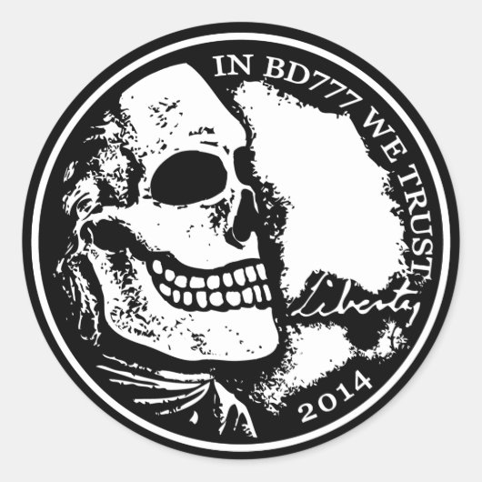 Sticker Rond Black Death 777 - Liberty (Devant)